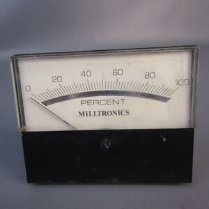 Vintage Milltronics Percent Gauge 2.75" x 3"‎ Plastic Meter Steampunk